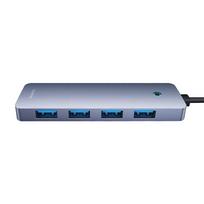 usb a to usb c usb 3.0 - Baseus UltraJoy Lite 4in1 USB Hub 15cm USB-A to 4x USB 3.0 + USB-C 5V Pilkas (Gray) - 5 nuotrauka
