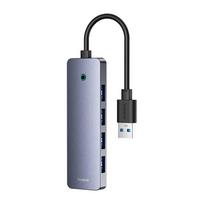 usb a to usb c usb 3.0 - Baseus UltraJoy Lite 4in1 USB Hub 15cm USB-A to 4x USB 3.0 + USB-C 5V Pilkas (Gray) - 6 nuotrauka