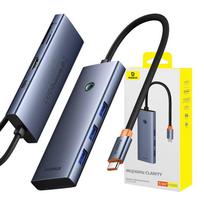 usb c hdmi pd - Baseus UltraJoy 7in1 USB-C Hub, HDMI, 3xUSB 3.0, PD, SD/TF (Pilkas - Gray) - 2 nuotrauka