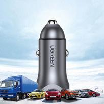 car charger pd - Automobilinis įkroviklis Ugreen CD130 fast car charger, USB Type C/USB Type A, pilka, 30 W - 2 nuotrauka