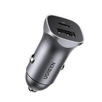 car charger pd - Automobilinis įkroviklis Ugreen CD130 fast car charger, USB Type C/USB Type A, pilka, 30 W - 12 nuotrauka