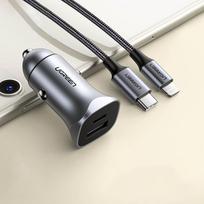 car charger pd - Automobilinis įkroviklis Ugreen CD130 fast car charger, USB Type C/USB Type A, pilka, 30 W - 17 nuotrauka