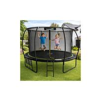 trampoline 14ft - Lean Sport Batutas 427 cm su vidiniu tinklu Juodas (Black) ir Žalias (Green) - 4 nuotrauka