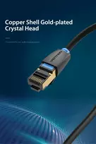 rj45 ethernet 40gbps - Vention IKABF Cat8 S/FTP tinklo kabelis 1m Juodas (Black) - 5 nuotrauka