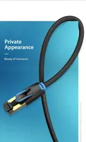 rj45 ethernet 40gbps - Vention IKABF Cat8 S/FTP tinklo kabelis 1m Juodas (Black) - 8 nuotrauka