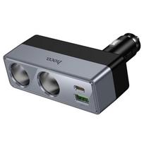 automobiline krovikle - Hoco Z65B Automobilinis įkroviklis, 1xUSB A + 1xUSB C + 2x cigarečių degiklio prievadai, juodas (Black) - 5 nuotrauka
