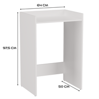 poly 50 - Lentyna, balta, 50 cm x 64 cm x 97.5 cm - 8 nuotrauka