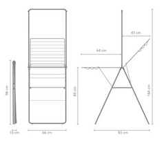 drabuziu pakabos - Drabužių džiovykla Brabantia, 1.28 m - 2 nuotrauka