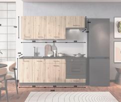 grafitas - STOLKAR Cosmo Design ANIKA Virtuvės baldų komplektas, Ąžuolas Artisan/Grafitas (Artisan Oak/Graphite) 2.0 - 2 nuotrauka
