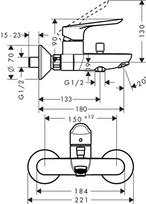 vonios maisytuvai senukai - Hansgrohe Logis E 71403000, chromo - 2 nuotrauka