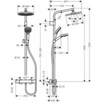hansgrohe duso maisytuvo - Dušo komplektas su termostatiniu maišytuvu Hansgrohe Crometta S 240, chromas (Chrome) - 2 nuotrauka