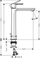 praustuvas - Praustuvo maišytuvas Hansgrohe Rebris S 72580000, chromo - 2 nuotrauka
