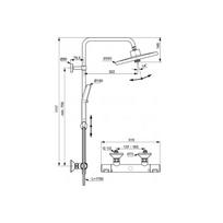 duso sistema chromas - Dušo sistema su termostatiniu maišytuvu Ideal Standard Ceratherm T25+, chromas (Chrome) - 2 nuotrauka