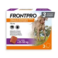 nuo blusu sunims - FRONTPRO tabletės nuo blusų ir erkių šunims (>25-50 kg) - 3x 136mg - 7 nuotrauka