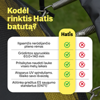 3 laipteliai - Batutas Hatis, 366 cm, su tinklu, su kopėčiomis - 2 nuotrauka