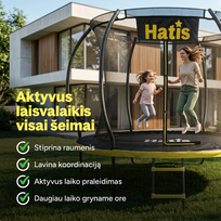 3 laipteliai - Batutas Hatis, 366 cm, su tinklu, su kopėčiomis - 4 nuotrauka