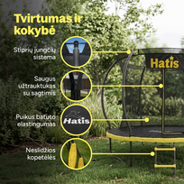 3 laipteliai - Batutas Hatis, 366 cm, su tinklu, su kopėčiomis - 5 nuotrauka