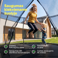 3 laipteliai - Batutas Hatis, 366 cm, su tinklu, su kopėčiomis - 6 nuotrauka