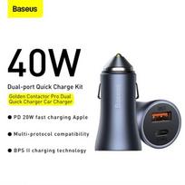 baseus 20w usb c - BASEUS 40W 12-24V USB   USB-C QC4  PD3.0 SCP FCP AFC, pilkas - 6 nuotrauka