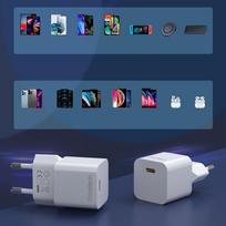 sieninis ikroviklis usb c - Choetech 20W Type C Wall Charger White EU Q5004 EU - 3 nuotrauka