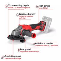akumuliatorinis slifuoklis senukai - Einhell Axxio 18/125 Q  - 5 nuotrauka