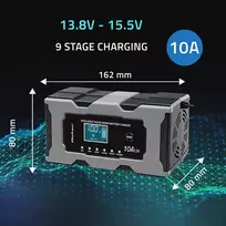 lifepo4 3,2v - Qoltec 52493 Mikroprocesorinė kroviklis 12V 10A su remontine funkcija AGM GEL LiFePO4 ,  LCD - 5 nuotrauka