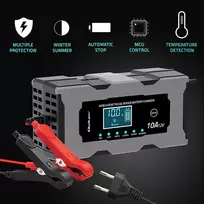 lifepo4 3,2v - Qoltec 52493 Mikroprocesorinė kroviklis 12V 10A su remontine funkcija AGM GEL LiFePO4 ,  LCD - 8 nuotrauka