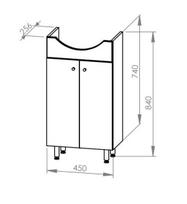 spintele vonios 50 x 50 - Vonios spintelė su praustuvu Deftrans Mykonos, balta (White) - 3 nuotrauka