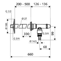 2.1 - Schell Polar II neužšąlantis sodo kranas 200-500 mm 1/2" - 3 nuotrauka