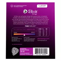 guitar acoustics - Elixir Stygos ak. gitarai Eliksyras 16002 0.010-0.047 Phosphor Bronze Nanoweb - 2 nuotrauka