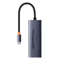 usb c laidas 4k - 5-in-1 Hub Baseus UltraJoy serijos USB-C iki HDMI4K@30Hz+3xUSB 3.0+1xPD (pilka) - 9 nuotrauka