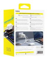 100w charger - Baseus EnerFill FE11 2 x USB-C / USB-A 100W sieninis įkroviklis - Baltas (White) - 2 nuotrauka