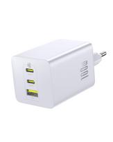 100w charger - Baseus EnerFill FE11 2 x USB-C / USB-A 100W sieninis įkroviklis - Baltas (White) - 3 nuotrauka