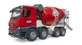 betonas cementas - BRUDER MB Arocs cemento maišyklė, raudona (Red) - 3 nuotrauka