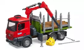 miskovezis - BRUDER Mercedes Benz Arocs miškovežis su kranu + 3 rąstai, 1:16 - 2 nuotrauka