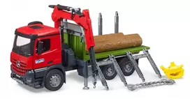 miskovezis - BRUDER Mercedes Benz Arocs miškovežis su kranu + 3 rąstai, 1:16 - 3 nuotrauka