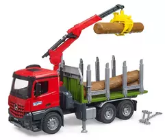 miskovezis - BRUDER Mercedes Benz Arocs miškovežis su kranu + 3 rąstai, 1:16 - 4 nuotrauka