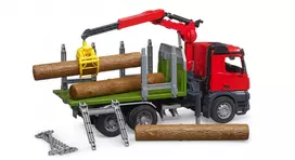 miskovezis - BRUDER Mercedes Benz Arocs miškovežis su kranu + 3 rąstai, 1:16 - 5 nuotrauka