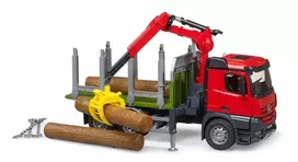 miskovezis - BRUDER Mercedes Benz Arocs miškovežis su kranu + 3 rąstai, 1:16 - 6 nuotrauka
