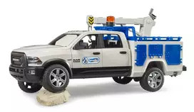 modeliukai dodge - BRUDER tarnybinis automobilis RAM 2500, 02509, mėlyna/balta (Blue/White) - 2 nuotrauka