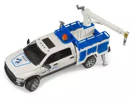 modeliukai dodge - BRUDER tarnybinis automobilis RAM 2500, 02509, mėlyna/balta (Blue/White) - 3 nuotrauka