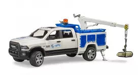 modeliukai dodge - BRUDER tarnybinis automobilis RAM 2500, 02509, mėlyna/balta (Blue/White) - 4 nuotrauka