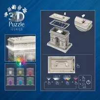 3d puzzle - Ravensburger Iconics Arc De Triomphe Paris, 216 det. - 4 nuotrauka