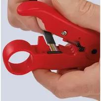 koaksialinis kabelis - Nužievinimo įrankis koaksialiniams kabeliams Knipex 16 60 06 - 3 nuotrauka