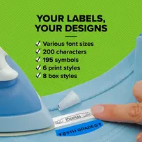 etikeciu printer - Dymo label printer tape LetraTag Plastic 12mmx4m, black/white | S0721660 - 2 nuotrauka
