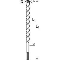 graztas 0.2 mm - Grąžtas betonui Bosch 2608586799; 35x1200/1320 mm; SDS-max - 2 nuotrauka