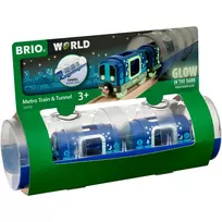 gelezinkeliams - Rinkinys Brio World Metro Train & Tunnel 33970, mėlyna - 2 nuotrauka