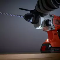 black decker 18v - Akumuliatorinis perforatorius SDS Black&Decker BCD900E2K - 4 nuotrauka