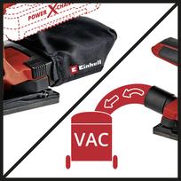 akumuliatorinis slifuoklius - Einhell TC-OS 18/187 Li Solo, 18V, Juodas (Black) - 4 nuotrauka