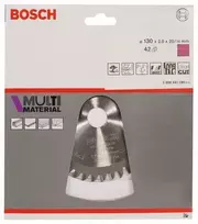 pjuklos diskas - Pjovimo diskas medienai Bosch MULTI MATERIAL; 130x2x20,0 mm; Z42; -5° - 3 nuotrauka